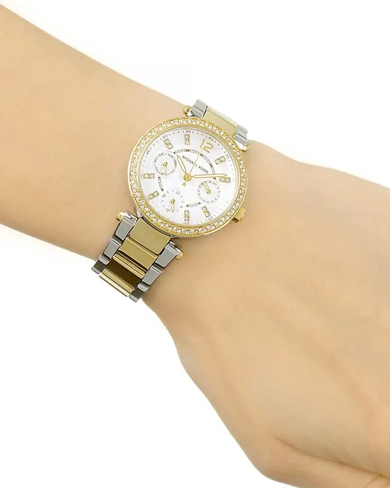  Shop Authentic Michael Kors Parker White Dial Two Tone Steel Strap Watch for Women - MK6055 - Luxxuri
