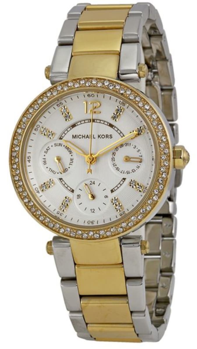  Shop Authentic Michael Kors Parker White Dial Two Tone Steel Strap Watch for Women - MK6055 - Luxxuri