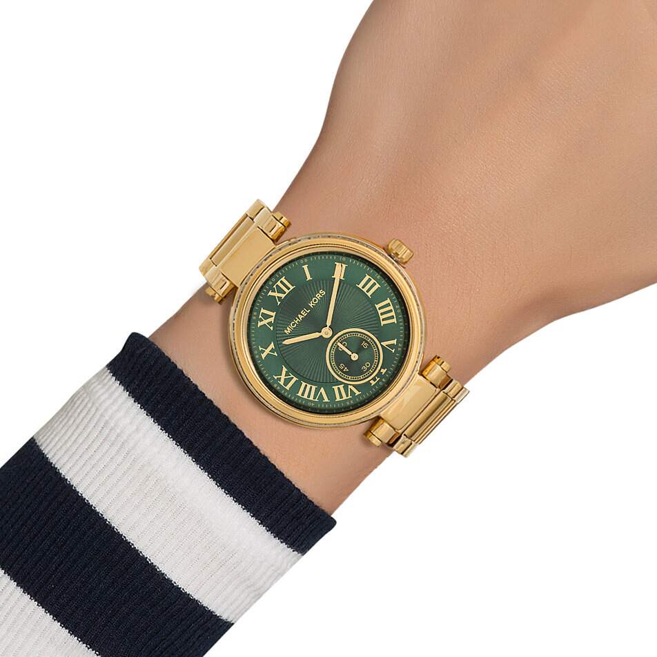  Shop Authentic Michael Kors Skylar Green Dial Gold Steel Strap Watch for Women - MK6065 - Luxxuri
