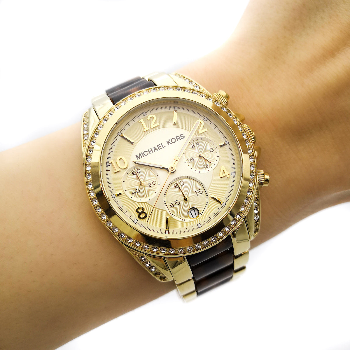 Shop Authentic Michael Kors Blair Gold Dial Two Tone Steel Strap Watch for Women - MK6094 - Luxxuri