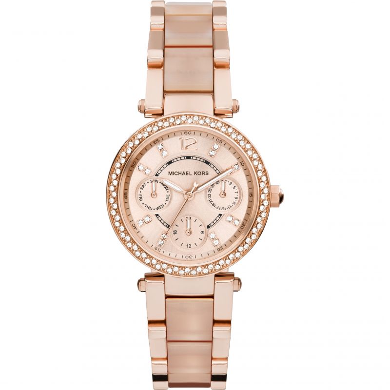  Shop Authentic Michael Kors Parker Pink Dial Two Tone Steel Strap Watch for Women - MK6110 - Luxxuri