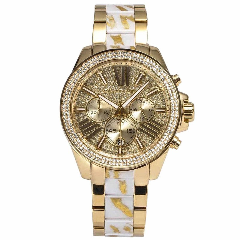 Shop Authentic Michael Kors Wren Diamonds Gold Dial Two Tone Steel Strap Watch for Women - MK6157 - Luxxuri