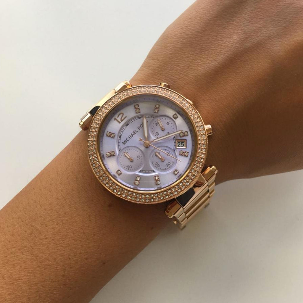  Shop Authentic Michael Kors Parker Purple Dial Rose Gold Steel Strap Watch for Women - MK6169 - Luxxuri