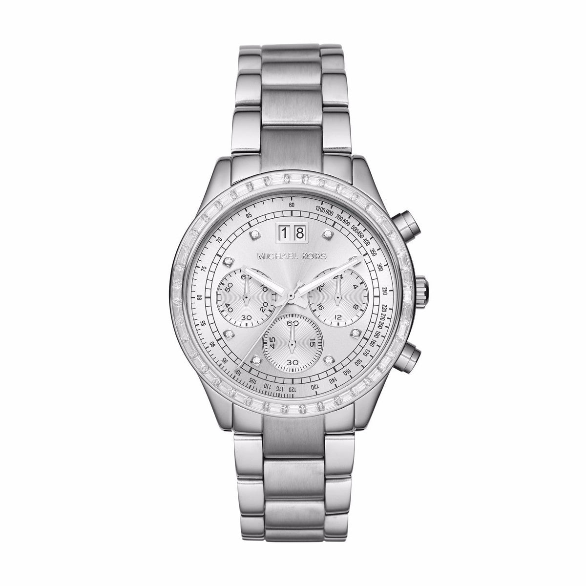  Shop Authentic Michael Kors Brinkley Diamonds Silver Dial Silver Steel Strap Watch for Women - MK6186 - Luxxuri
