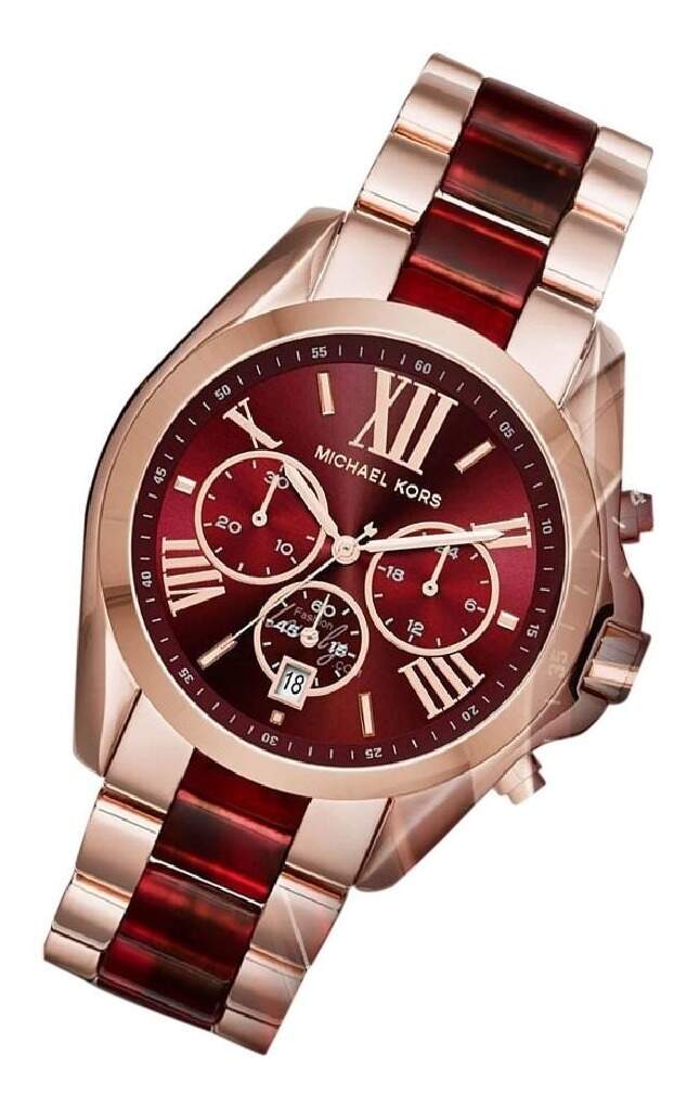  Shop Authentic Michael Kors Bradshaw Burgundy Dial Two Tone Steel Strap Watch for Women - MK6270 - Luxxuri