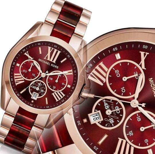  Shop Authentic Michael Kors Bradshaw Burgundy Dial Two Tone Steel Strap Watch for Women - MK6270 - Luxxuri
