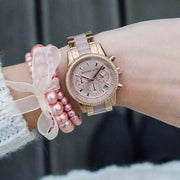  Shop Authentic Michael Kors Ritz Chronograph Rose Gold Dial Two Tone Steel Strap Watch for Women - MK6307 - Luxxuri