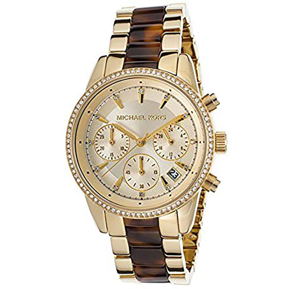  Shop Authentic Michael Kors Ritz Gold Dial Two Tone Steel Strap Watch for Women - MK6322 - Luxxuri