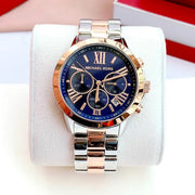  Shop Authentic Michael Kors Bradshaw Chronograph Blue Dial Two Tone Steel Strap Watch For Women - MK6389 - Luxxuri