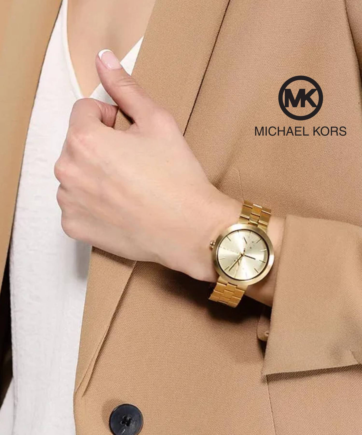  Shop Authentic Michael Kors Garner Quartz Gold Dial Gold Steel Strap Watch For Women - MK6408 - Luxxuri