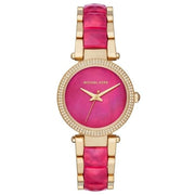  Shop Authentic Michael Kors Parker Pink Mother of Pearl Dial Two Tone Steel Strap Watch for Women - MK6490 - Luxxuri