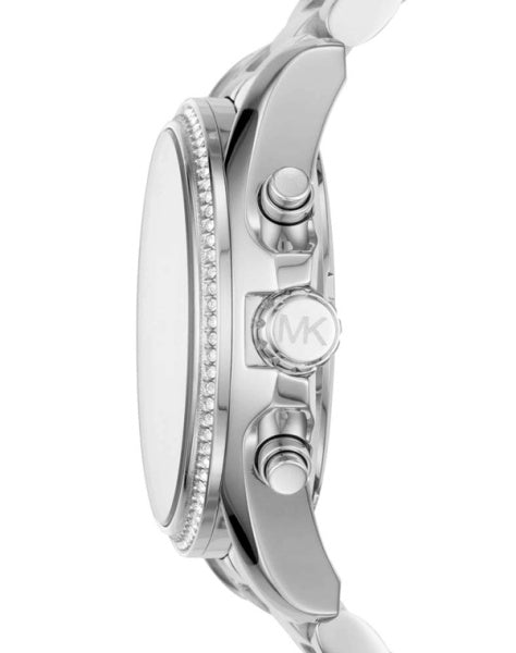  Shop Authentic Michael Kors Bradshaw Chronograph Silver Dial Silver Steel Strap Watch For Women - MK6537 - Luxxuri