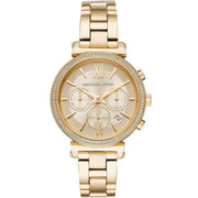  Shop Authentic Michael Kors Sofie Chronograph Quartz Gold Dial Gold Steel Strap Watch For Women - MK6559 - Luxxuri