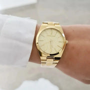  Shop Authentic Michael Kors Channing Quartz Gold Dial Gold Steel Strap Watch For Women - MK6623 - Luxxuri