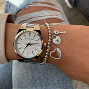  Shop Authentic Michael Kors Channing Three Hand Silver Dial Silver Steel Strap Watch For Women - MK6626 - Luxxuri