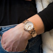  Shop Authentic Michael Kors Camille Multifunction White Dial Rose Gold Steel Strap Watch For Women - MK6845 - Luxxuri