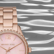  Shop Authentic Michael Kors Layton Three Hand Pink Dial Rose Gold Steel Strap Watch For Women - MK6848 - Luxxuri