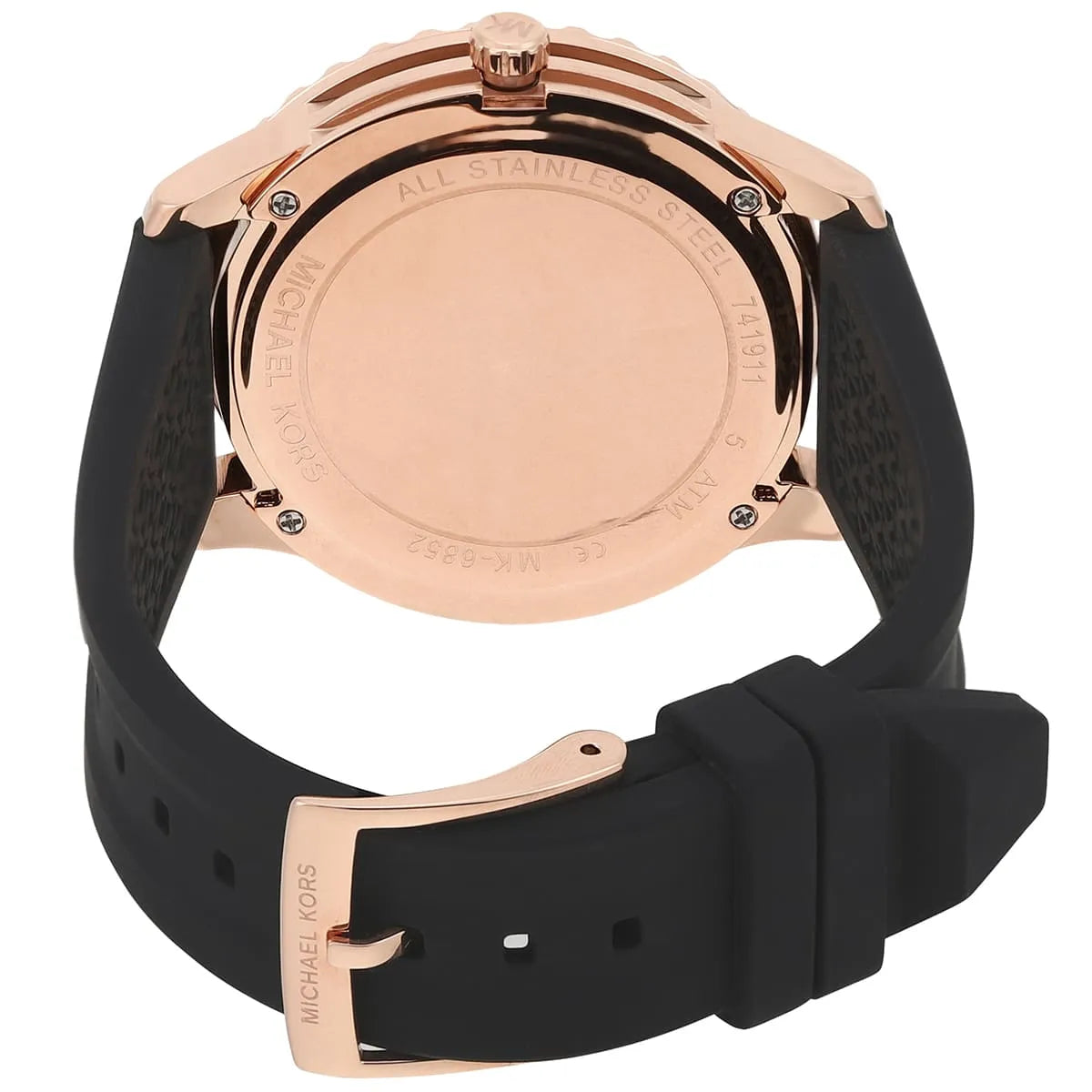  Shop Authentic Michael Kors Runway Quartz Black Dial Black Silicone Strap Watch For Women - MK6852 - Luxxuri
