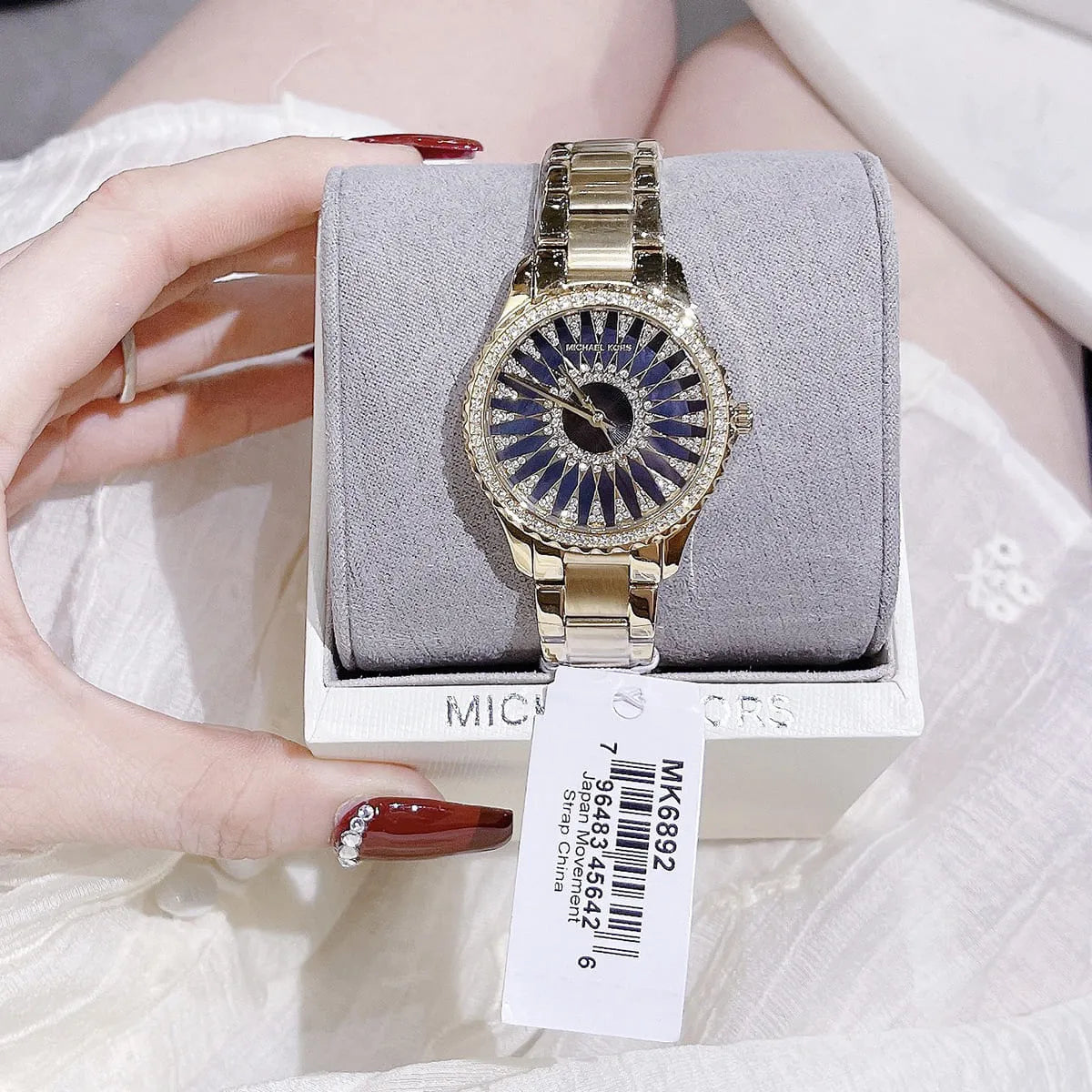  Shop Authentic Michael Kors Layton Quartz Black Dial Gold Steel Strap Watch For Women - MK6892 - Luxxuri