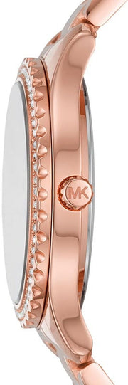  Shop Authentic Michael Kors Layton Three Hand Red Dial Rose Gold Steel Strap Watch For Women - MK6893 - Luxxuri