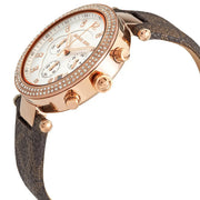  Shop Authentic Michael Kors Parker Chronograph White Dial Brown Leather Strap Watch For Women - MK6917 - Luxxuri