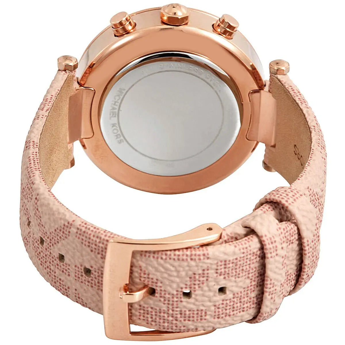  Shop Authentic Michael Kors Parker Chronograph White Dial Pink Leather Strap Watch For Women - MK6935 - Luxxuri