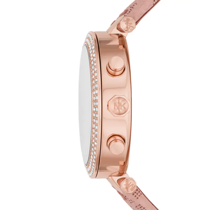  Shop Authentic Michael Kors Parker Chronograph White Dial Pink Leather Strap Watch For Women - MK6935 - Luxxuri