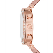  Shop Authentic Michael Kors Parker Chronograph White Dial Pink Leather Strap Watch For Women - MK6935 - Luxxuri