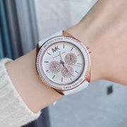  Shop Authentic Michael Kors Oversized Sport Quartz White Dial White Rubber Strap Watch For Women - MK6945 - Luxxuri