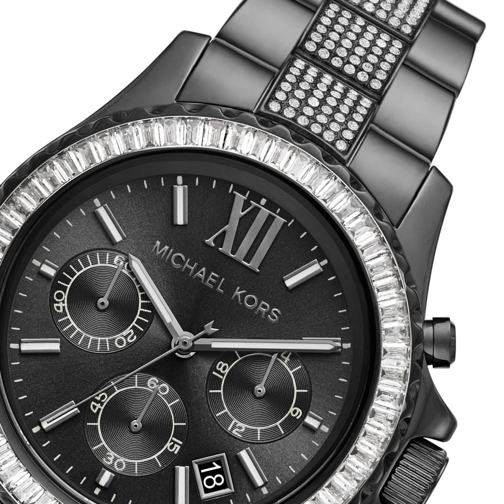  Shop Authentic Michael Kors Everest Chronograph Black Dial Grey Steel Strap Watch For Women - MK6974 - Luxxuri