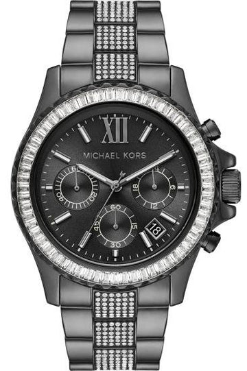  Shop Authentic Michael Kors Everest Chronograph Black Dial Grey Steel Strap Watch For Women - MK6974 - Luxxuri