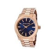  Shop Authentic Michael Kors Runway Blue Dial Rose Gold Stainless Steel Strap Watch for Women - MK7065 - Luxxuri