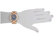  Shop Authentic Michael Kors Runway Blue Dial Rose Gold Stainless Steel Strap Watch for Women - MK7065 - Luxxuri