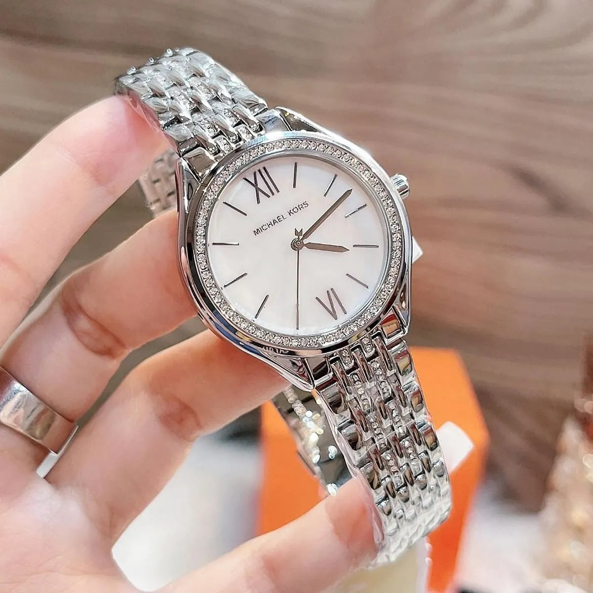  Shop Authentic Michael Kors Mindy White Dial Silver Steel Strap Watch For Women - MK7075 - Luxxuri
