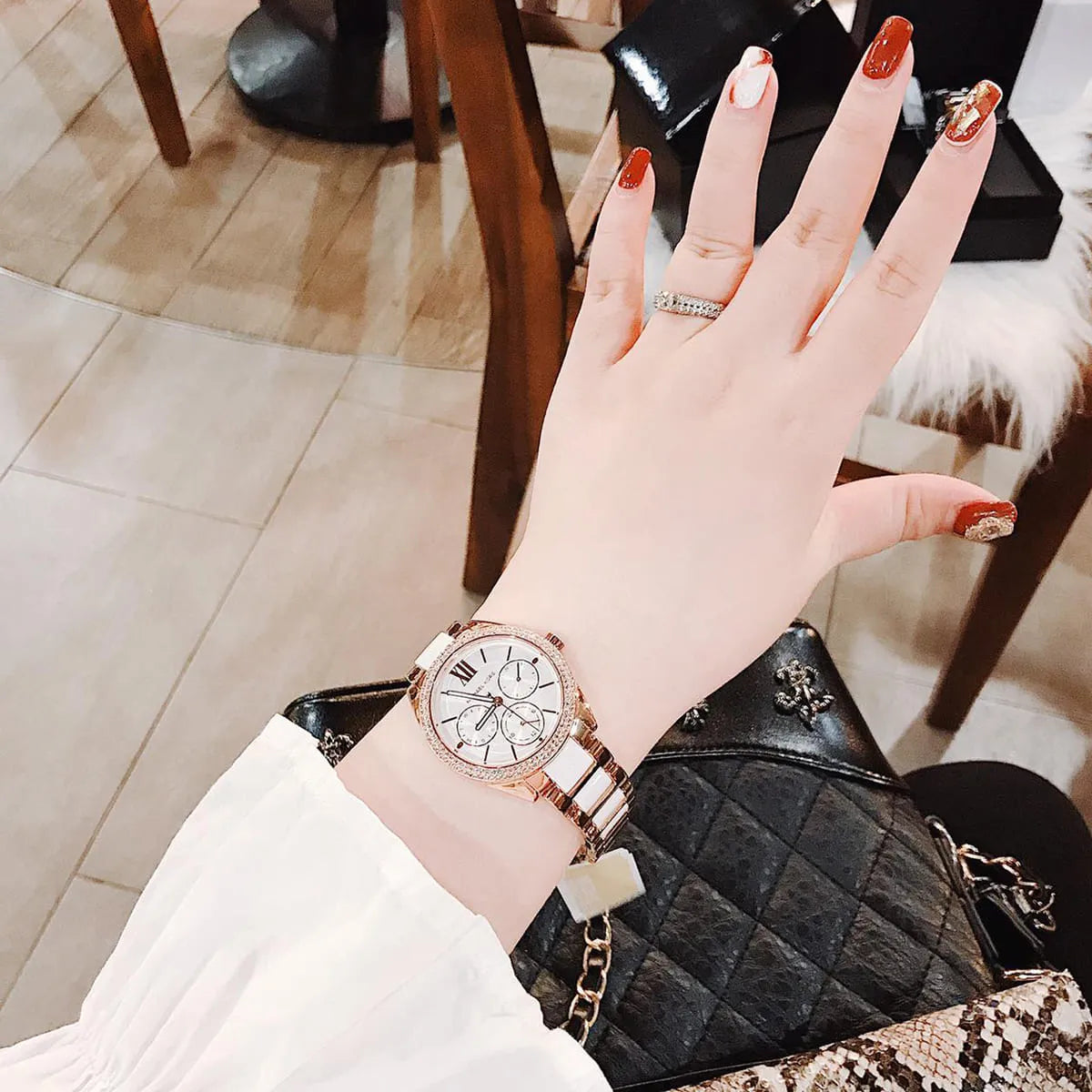 Shop Authentic Michael Kors Janelle Multifunction Silver Dial Two Tone Steel Strap Watch For Women - MK7131 - Luxxuri