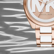  Shop Authentic Michael Kors Janelle Three Hand Rose Gold Dial Two Tone Steel Strap Watch For Women - MK7134 - Luxxuri