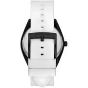  Shop Authentic Michael Kors Janelle Three Hand Black Dial White Rubber Strap Watch For Women - MK7137 - Luxxuri