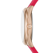  Shop Authentic Michael Kors Janelle Three Hand Red Dial Red Rubber Strap Watch For Women - MK7142 - Luxxuri