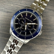  Shop Authentic Michael Kors Cunningham Multifunction Blue Dial Silver Steel Strap Watch For Men - MK7153 - Luxxuri