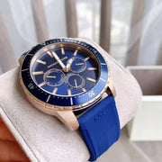  Shop Authentic Michael Kors Cunningham Multifunction Blue Dial Blue Rubber Strap Watch For Men - MK7163 - Luxxuri