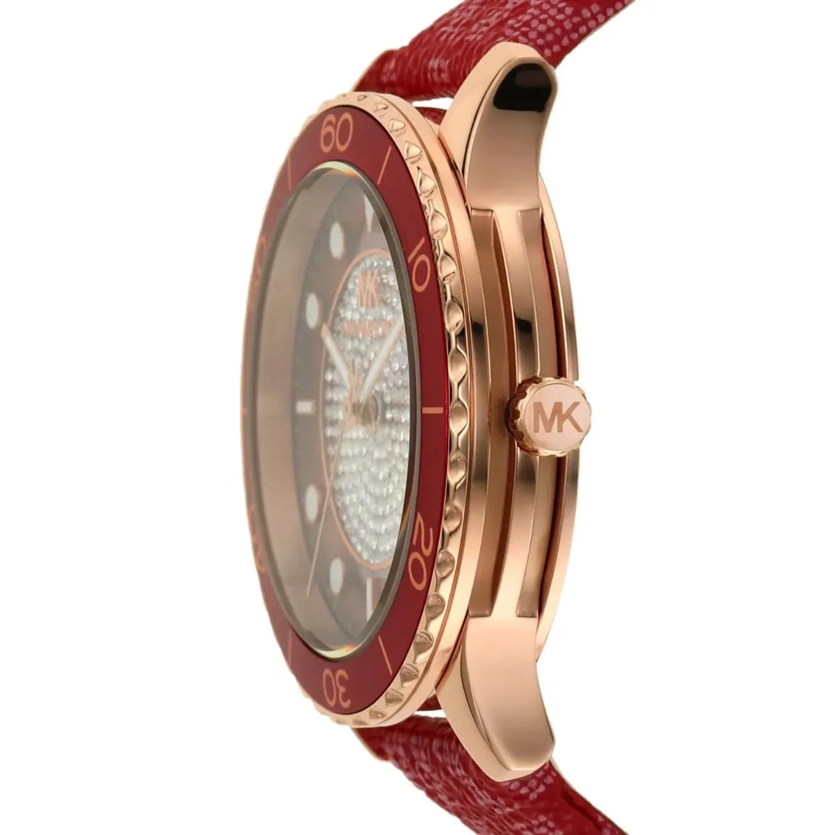  Shop Authentic Michael Kors Runway Three-Hand Quartz Red Dial Red Leather Strap Watch For Women - MK7179 - Luxxuri