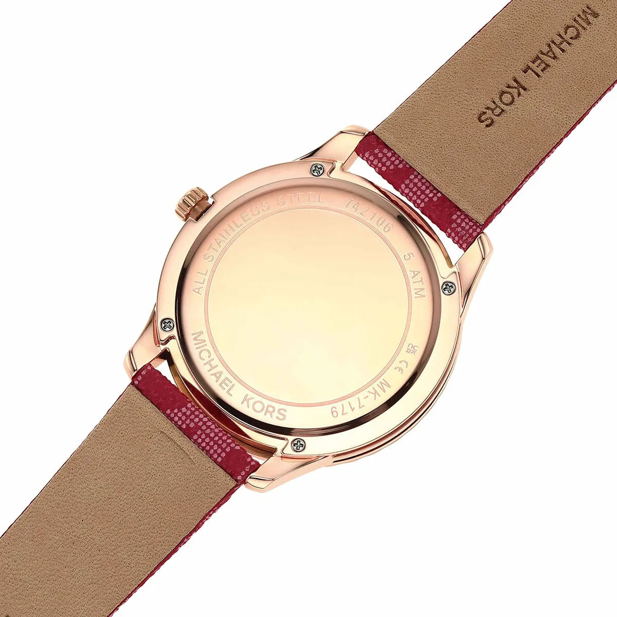  Shop Authentic Michael Kors Runway Three-Hand Quartz Red Dial Red Leather Strap Watch For Women - MK7179 - Luxxuri