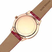  Shop Authentic Michael Kors Runway Three-Hand Quartz Red Dial Red Leather Strap Watch For Women - MK7179 - Luxxuri