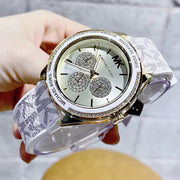  Shop Authentic Michael Kors Jessa Multifunction Gold Dial White Leather Strap Watch For Women - MK7204 - Luxxuri