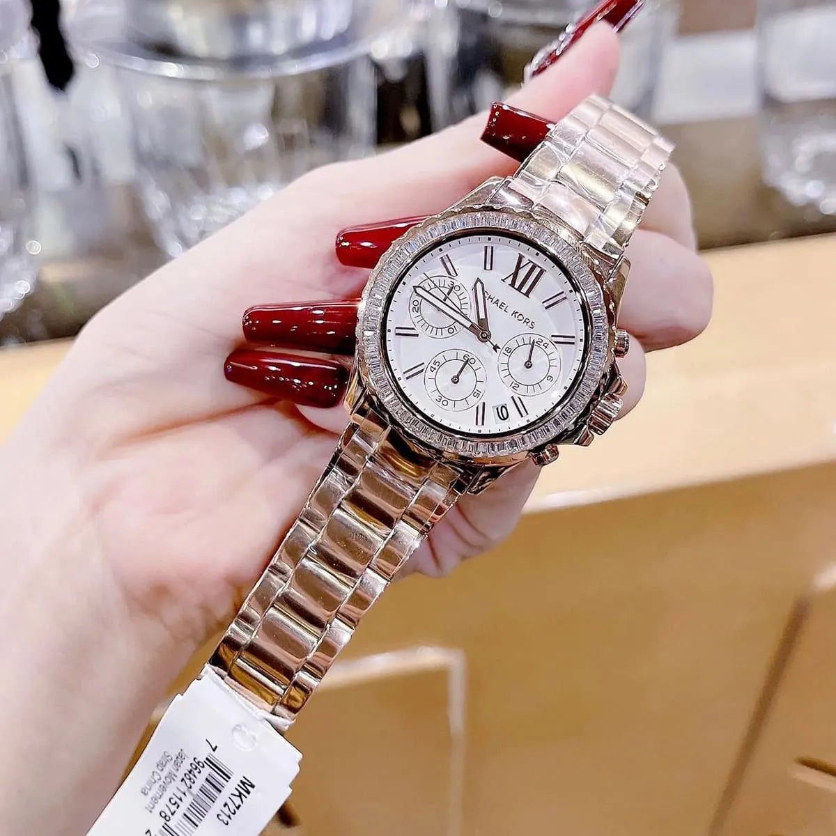  Shop Authentic Michael Kors Everest Chronograph Silver Dial Rose Gold Steel Strap Watch For Women - MK7213 - Luxxuri