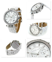  Shop Authentic Michael Kors Parker Chronograph White Dial White Leather Strap Watch For Women - MK7226 - Luxxuri