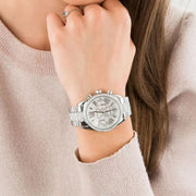 Shop Authentic Michael Kors Lexington Chronograph White Dial Silver Steel Strap Watch For Women - MK7243 - Luxxuri