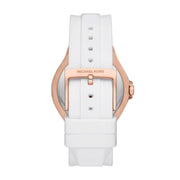  Shop Authentic Michael Kors Lennox Three-Hand Crystals Dial White Silicone Strap Watch For Women - MK7248 - Luxxuri