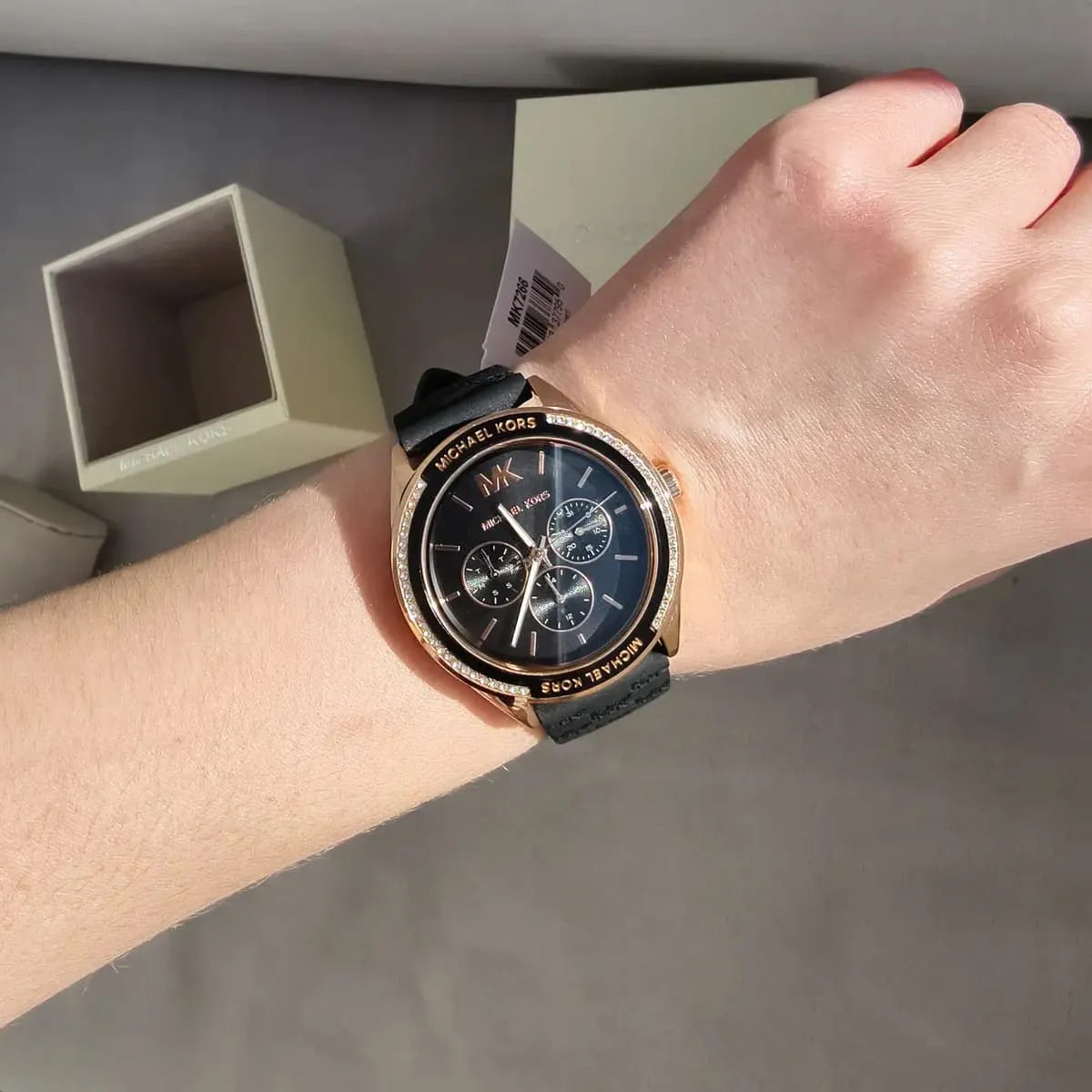  Shop Authentic Michael Kors Jessa Quartz Black Dial Black Silicone Strap Watch For Women - MK7266 - Luxxuri