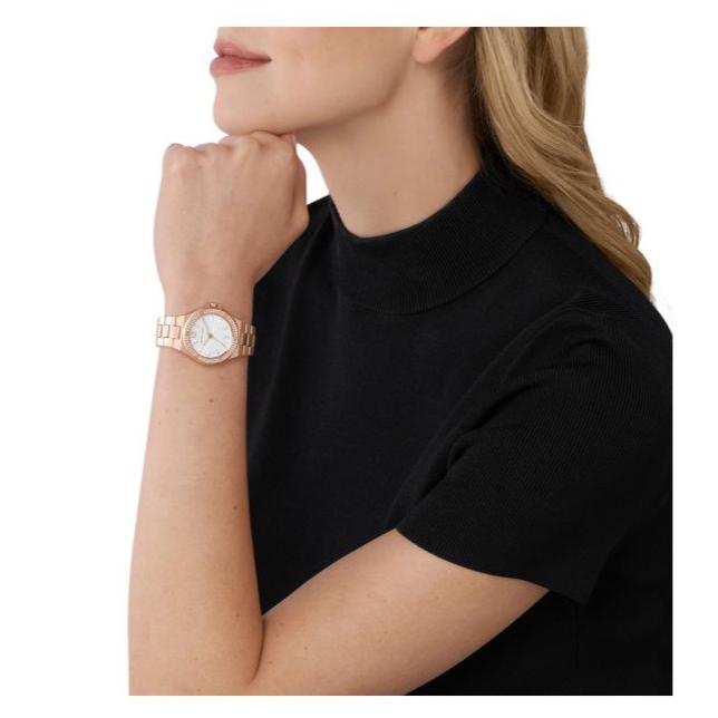  Shop Authentic Michael Kors Lennox Three Hand Silver Dial Rose Gold Steel Strap Watch For Women - MK7279 - Luxxuri